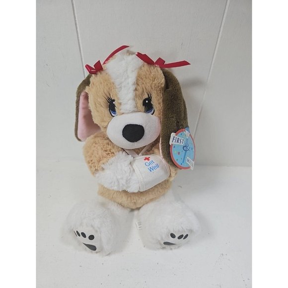 First & Main Melancholy Mel Dog Plush 14" Get Well Stuffed Animal Toy cast loose - Picture 2 of 8